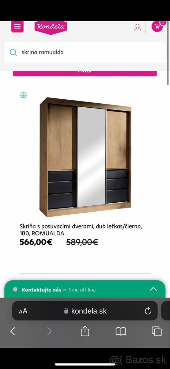 Predám novú nerozbalenú skriňu