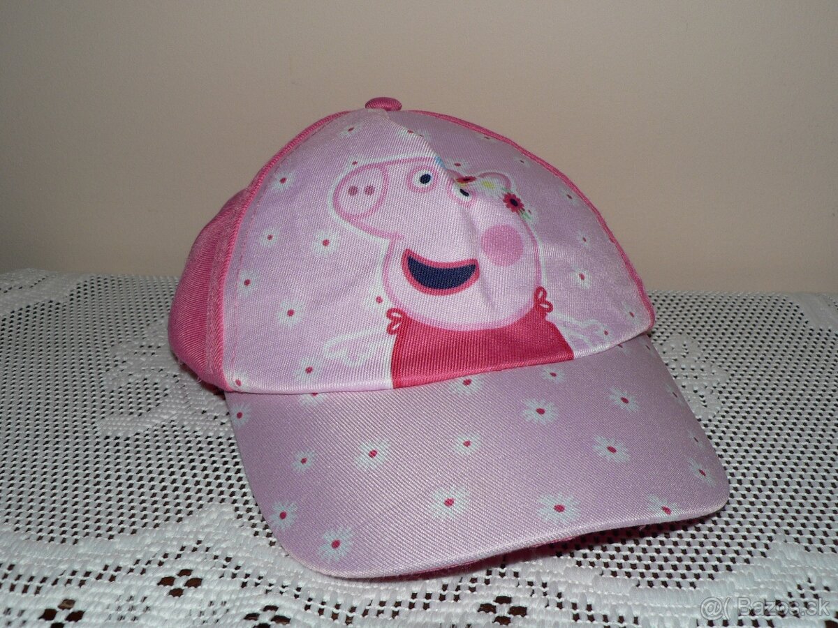 Ružová dievčenská šiltovka peppa pig veľkosť: 52