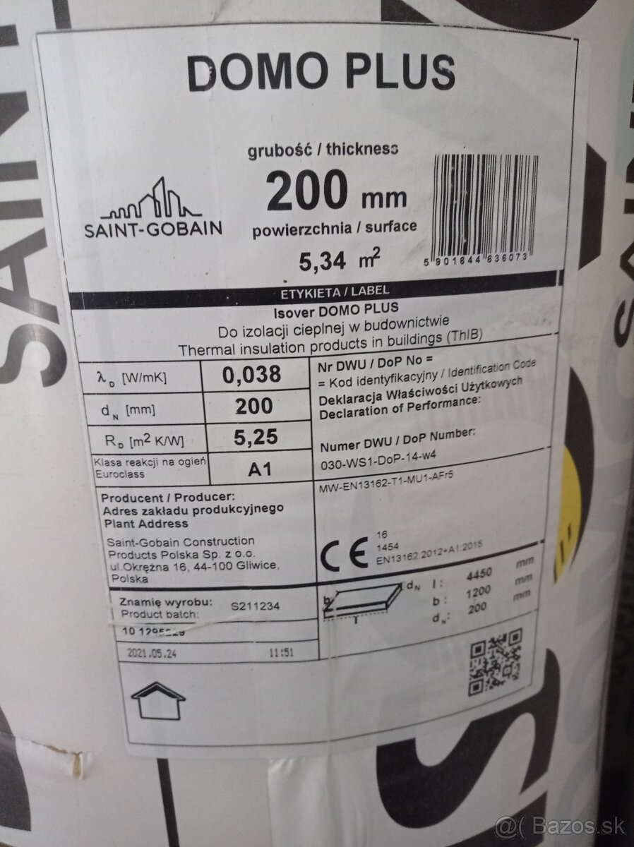 Isover Domo plus 200 minerálna vata vlna