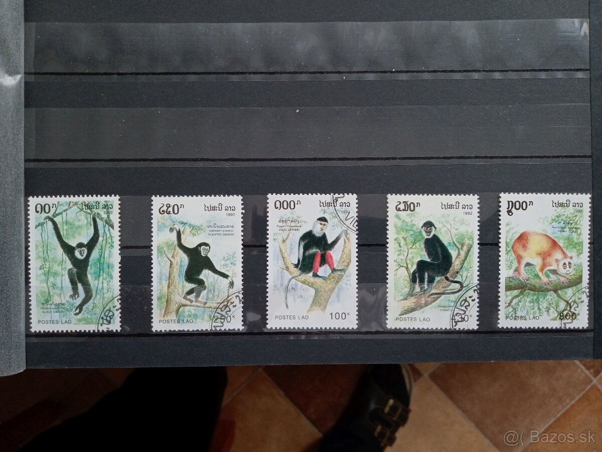 Poštové známky č.964 - Laos - opice komplet