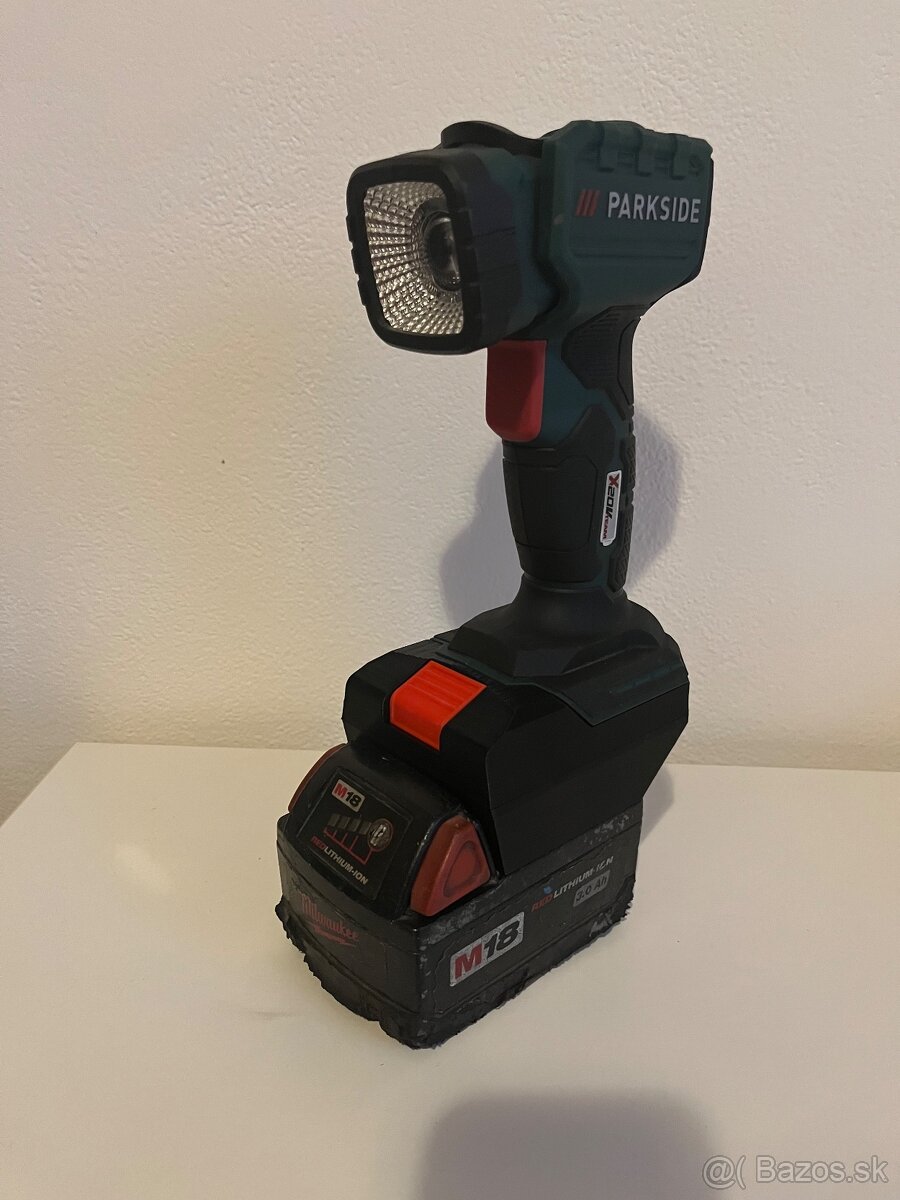 Adaptér Milwaukee → Parkside X20V Team + ďalšie adaptéry