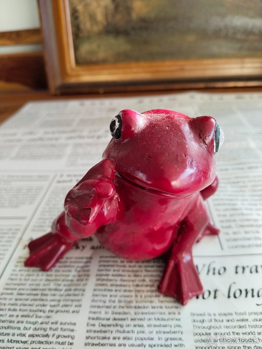 Žába porcelánová, kolorovaná, purpurová