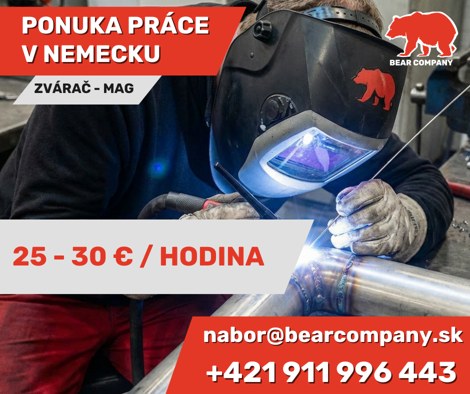 Ponuka práce – zváranie oceľových konštrukcií (25–30 €/h) DE