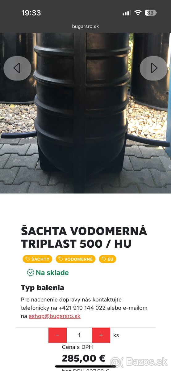 Vodomerná sachta triplast 500 / PP korugovaná rúra s hrdlom