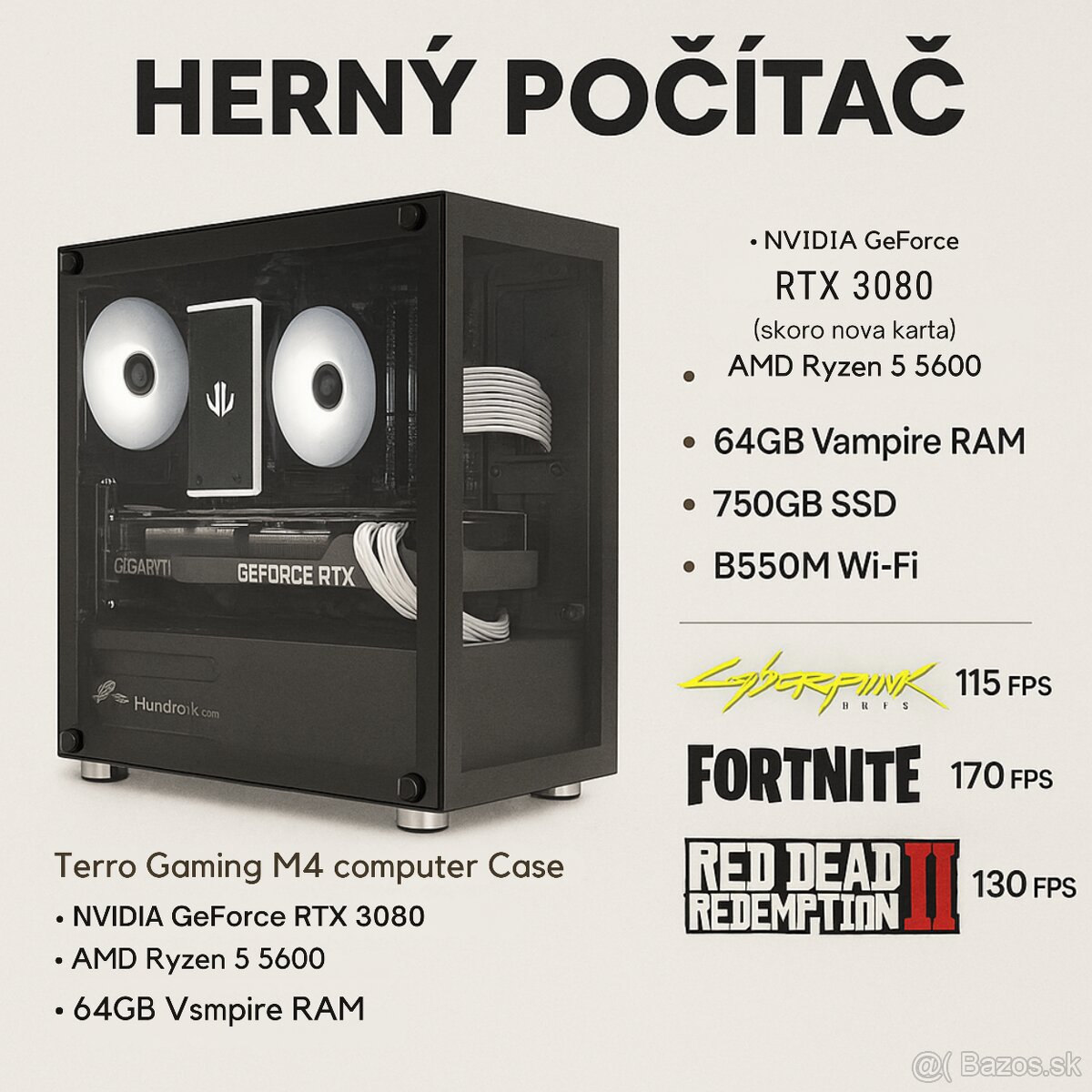 🖥️ ZÁNOVNÝ HERNÝ PC S RTX 3080 Angel – 64GB RAM 🖥️