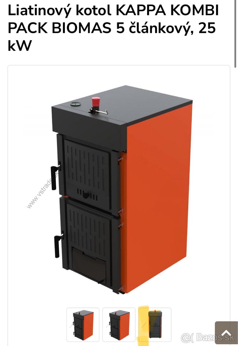 Liatinový kotol KAPPA KOMBI PACK BIOMAS