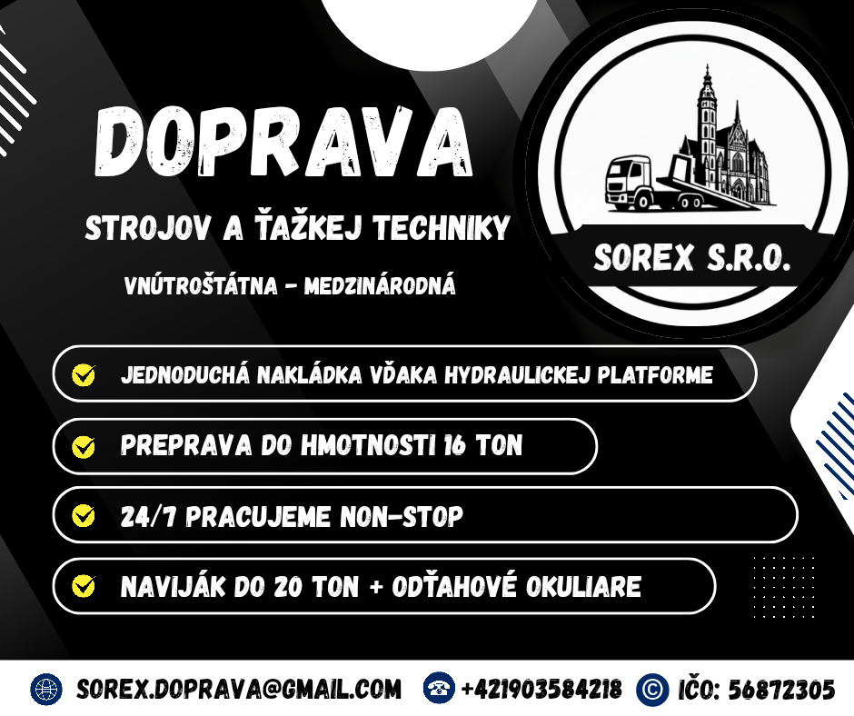 Preprava strojov a ťažkej techniky + odťahová služba
