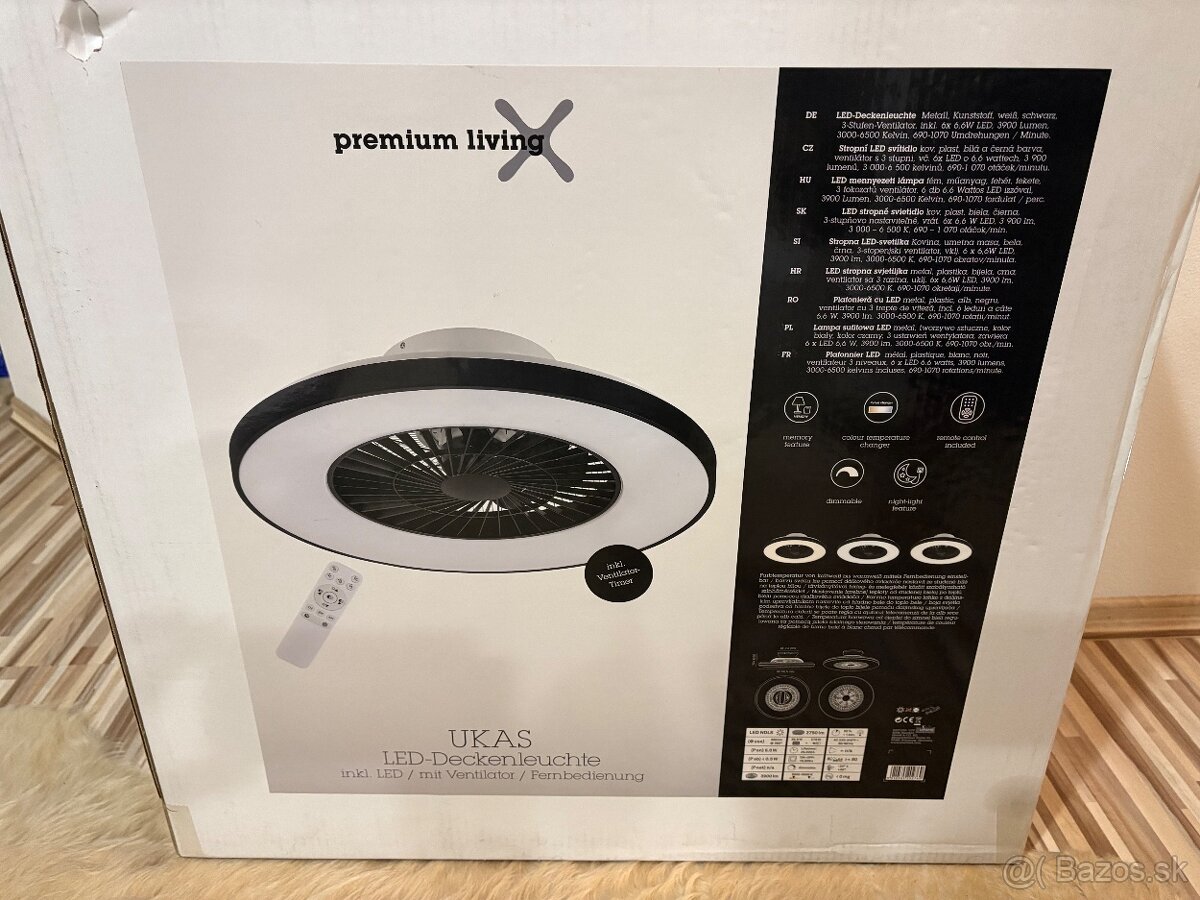 LED stropné svetlo s ventilátorom