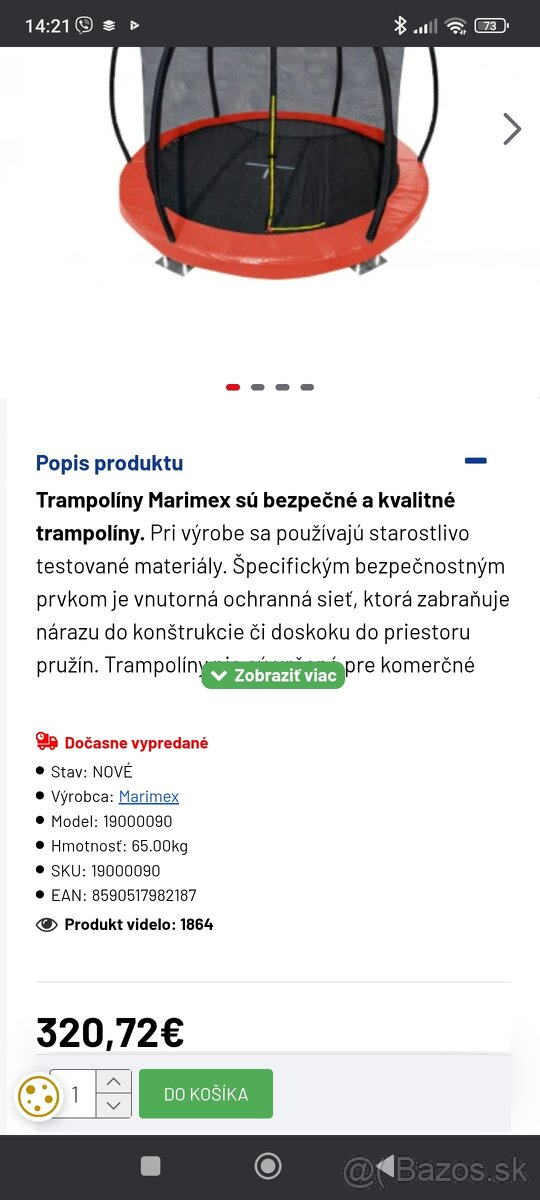 Trampolína prízemná Marimex