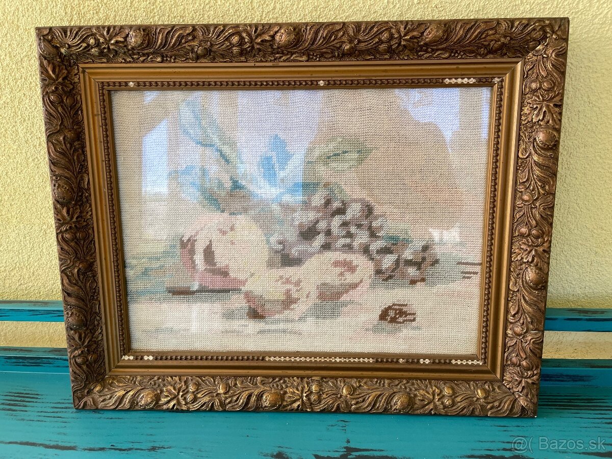 Starý vyšívaný obraz
