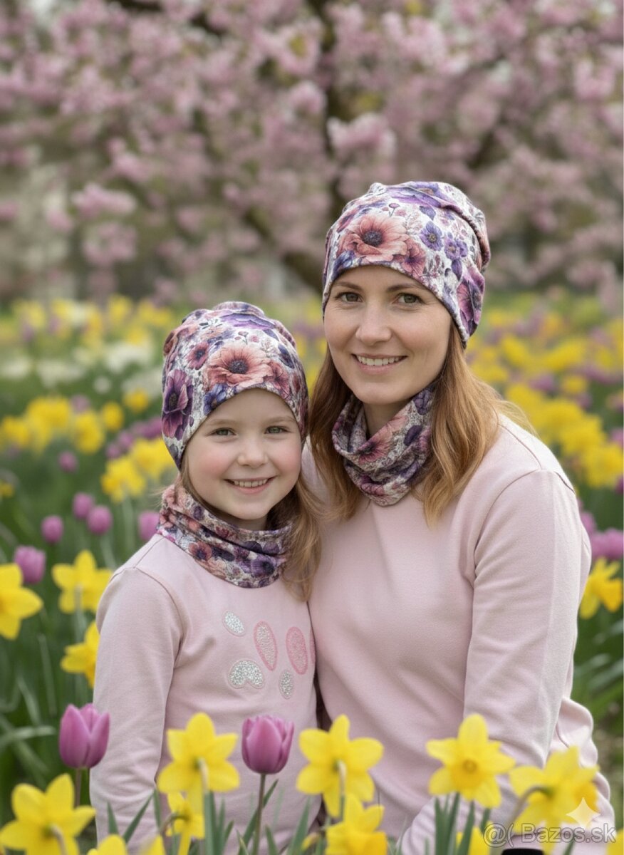 Čiapka a nákrčník mama/dcera