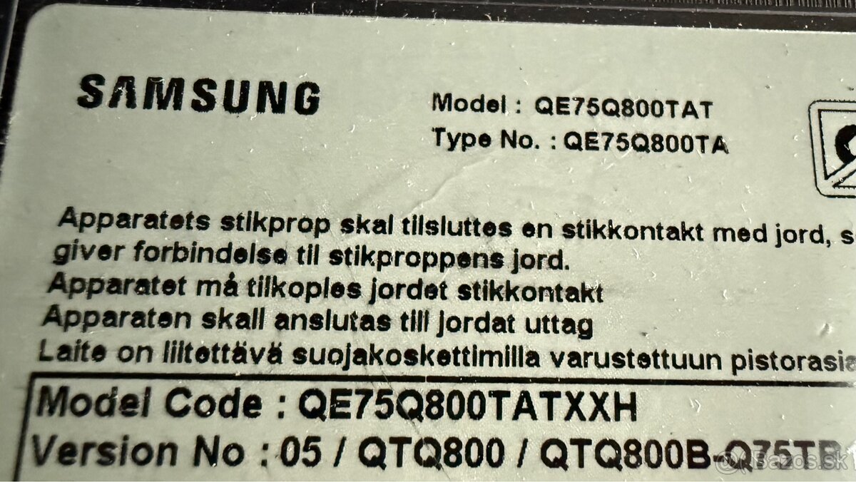 TV Samsung 75” 8K