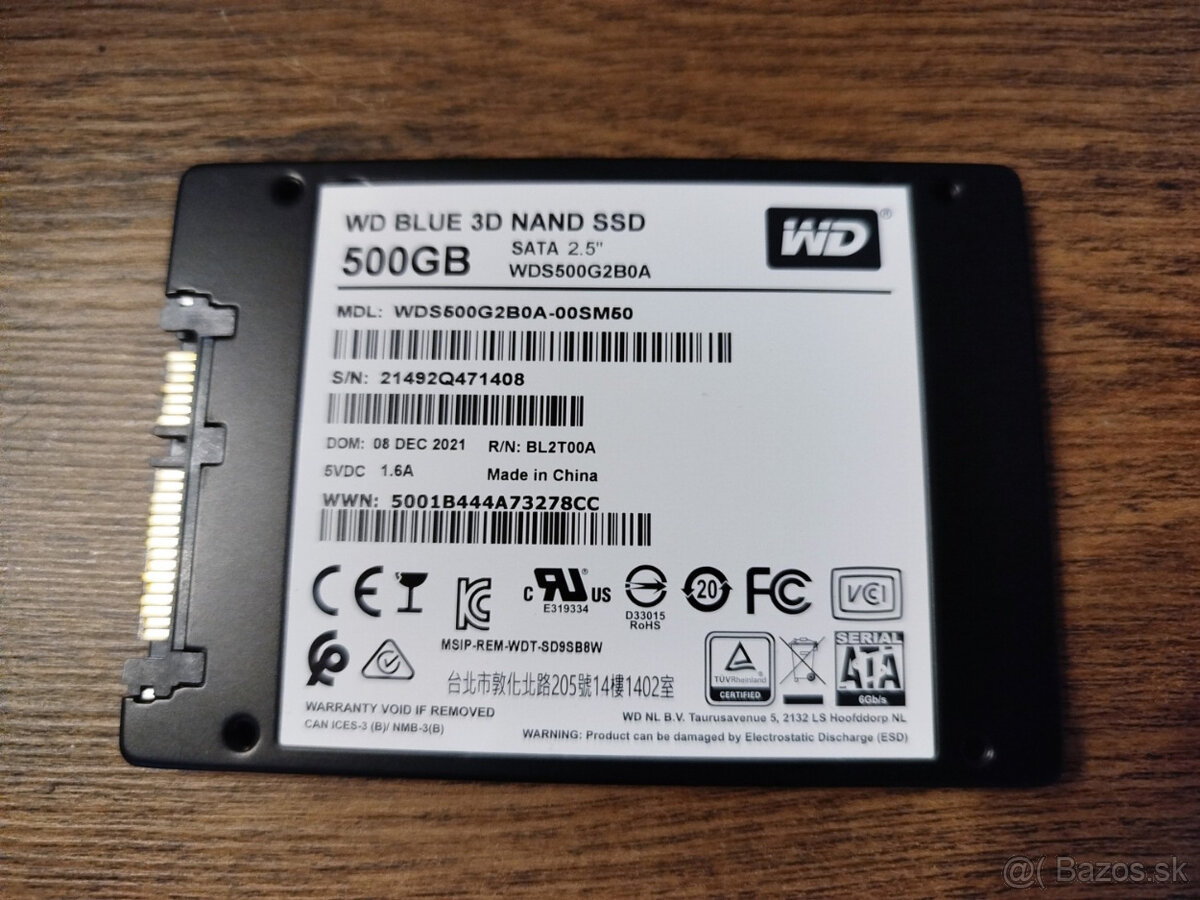 2.5" SSD Western Digital Blue - 500GB