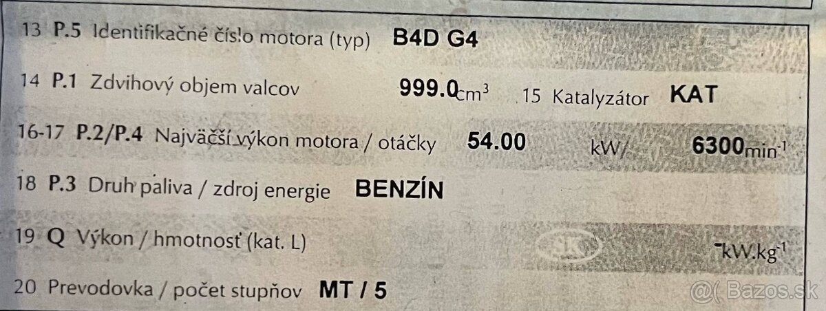 Dacia logan 54kw kód motora B4DG4