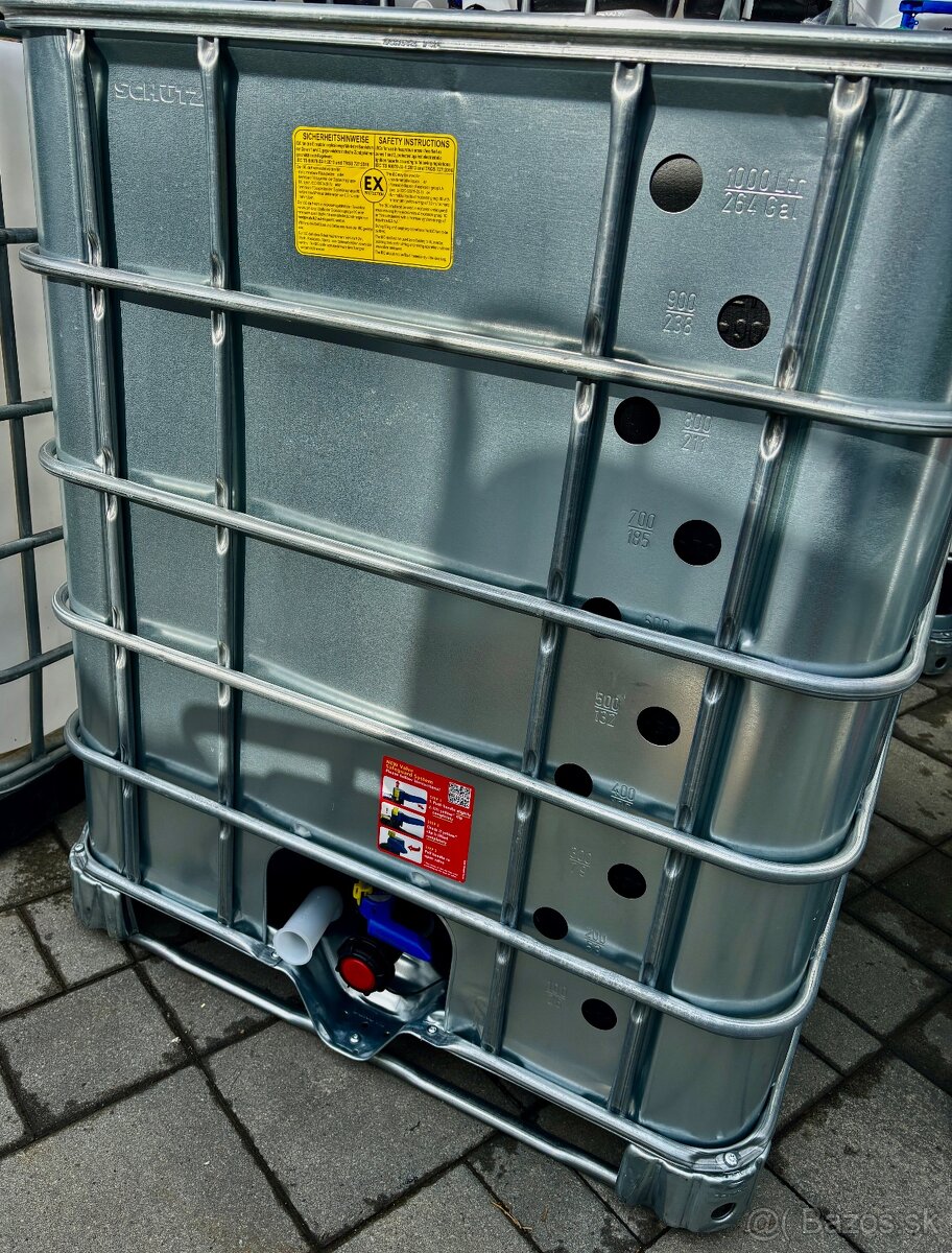 IBC 1000 l plech-čierny Nadoba Nadrz