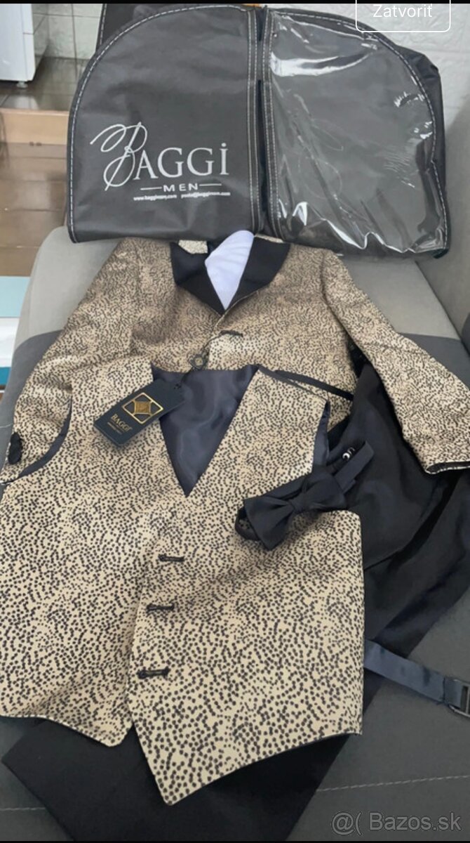 Detsky oblek sako nohavice kosela motilik vesta