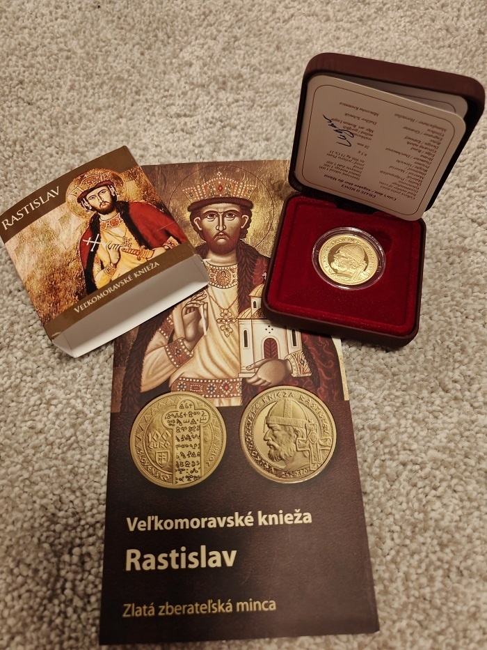 minca 100€ Veľkomoravské knieža Rastislav