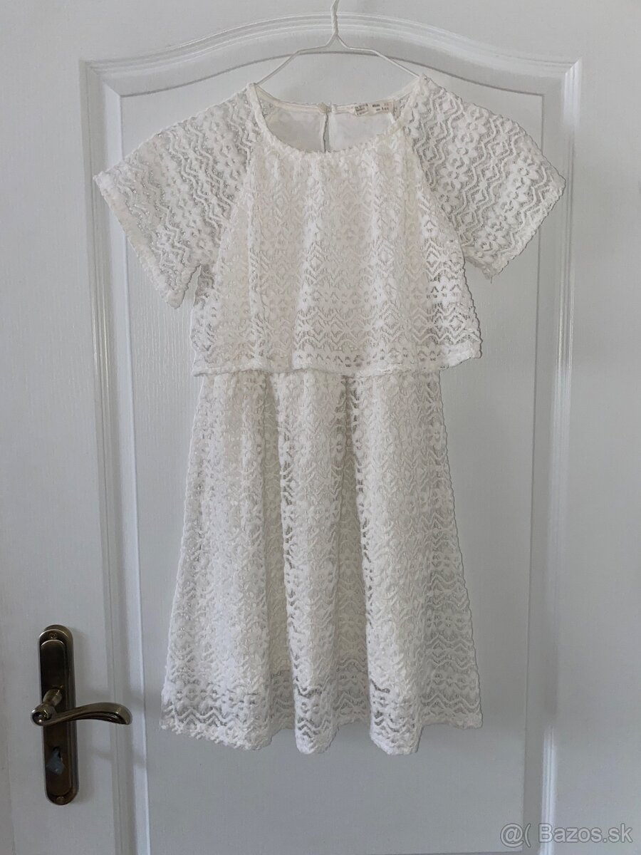 Biele cipkovane saty Zara velkost 140