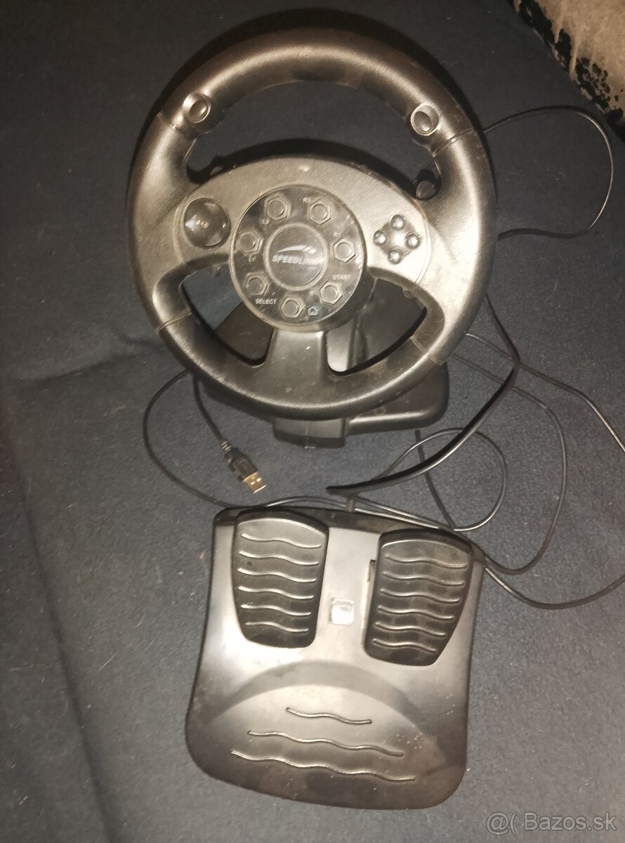 Predám herný volant Speedlink Darkfire + pedále (USB)