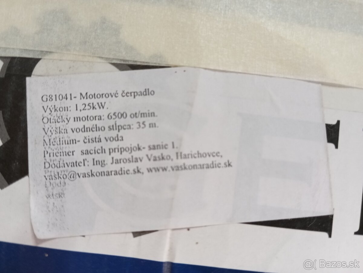 Predám čerpadlo na vodu