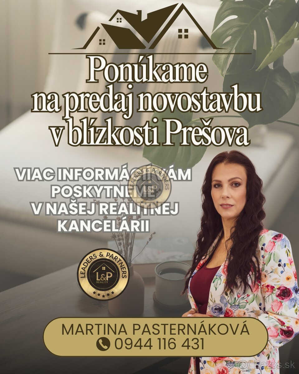 NA PREDAJ Novostavba bungalovu v blízkosti Prešova