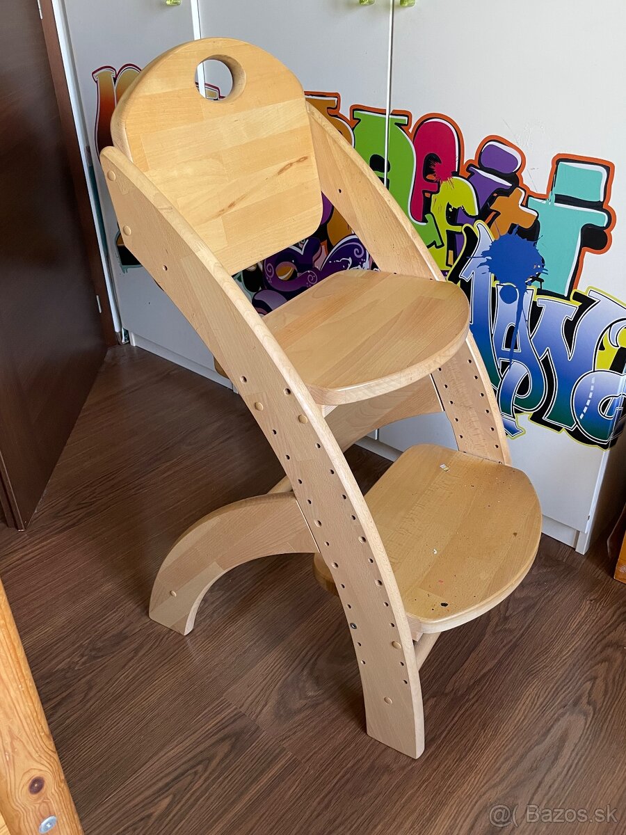 Detská rastúca stolicka - masiv buk Domestav