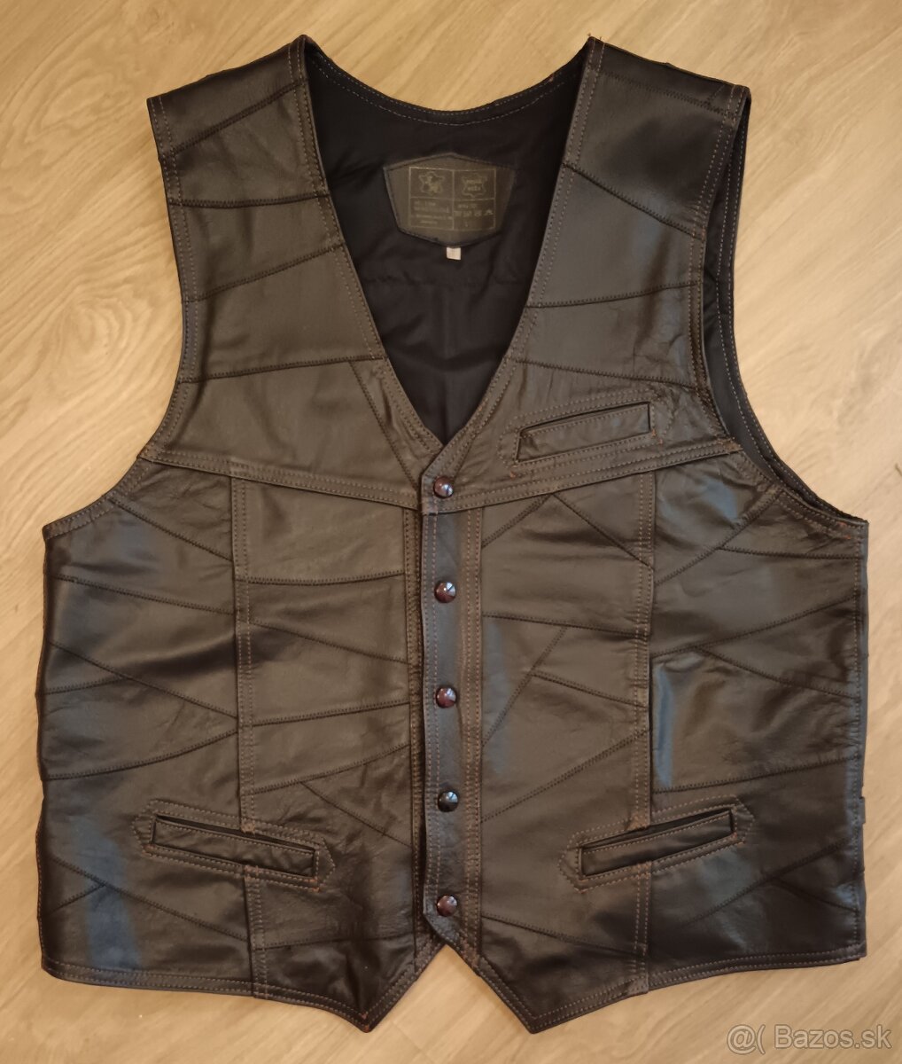 Úplne nová kožená vesta veľ.60(3-4XL)