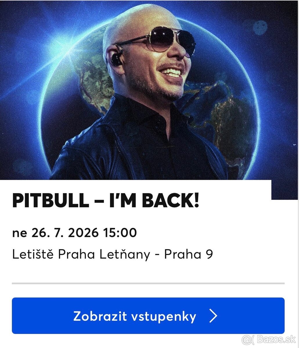 Pitbull – I’m Back Tour | 4× Golden Circle lístky
