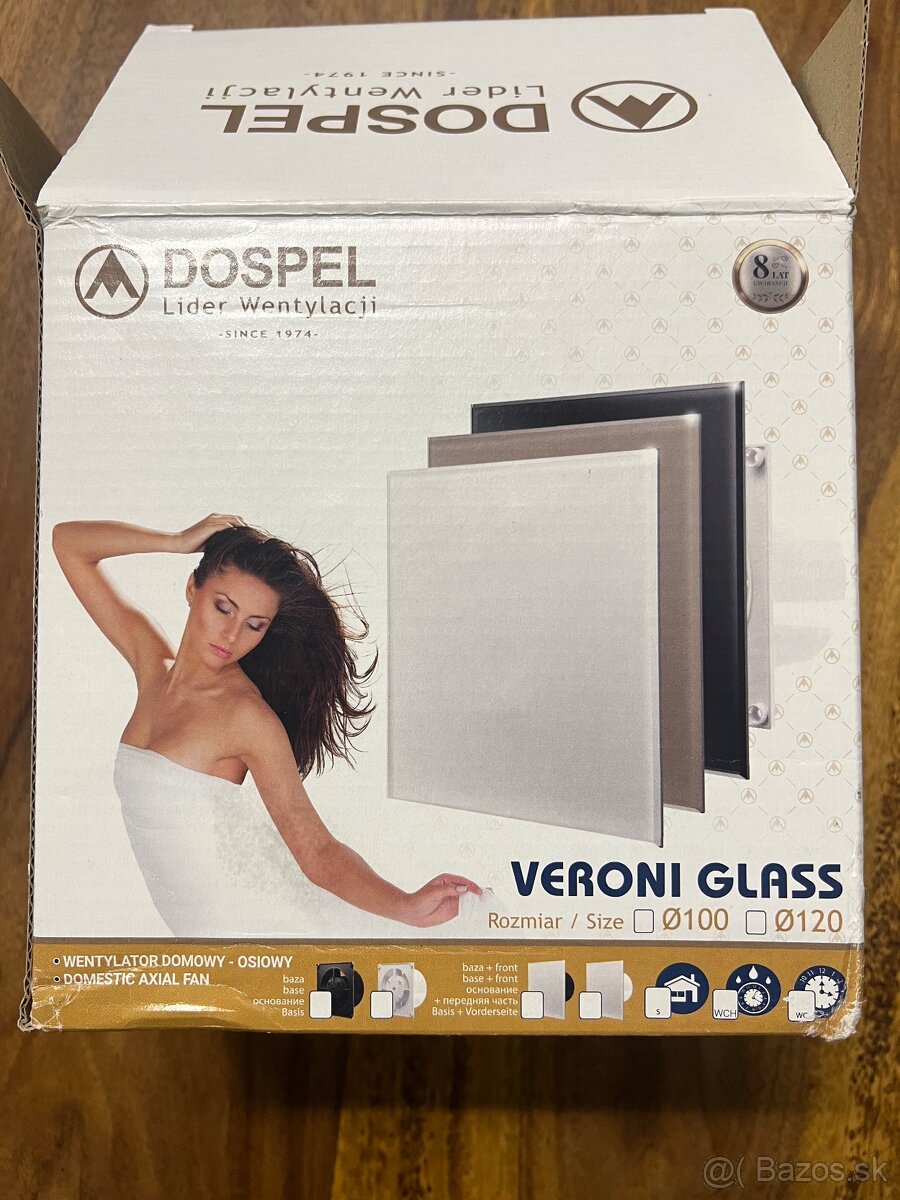 Kúpeľňový ventilátor 100 mm + spätná klapka