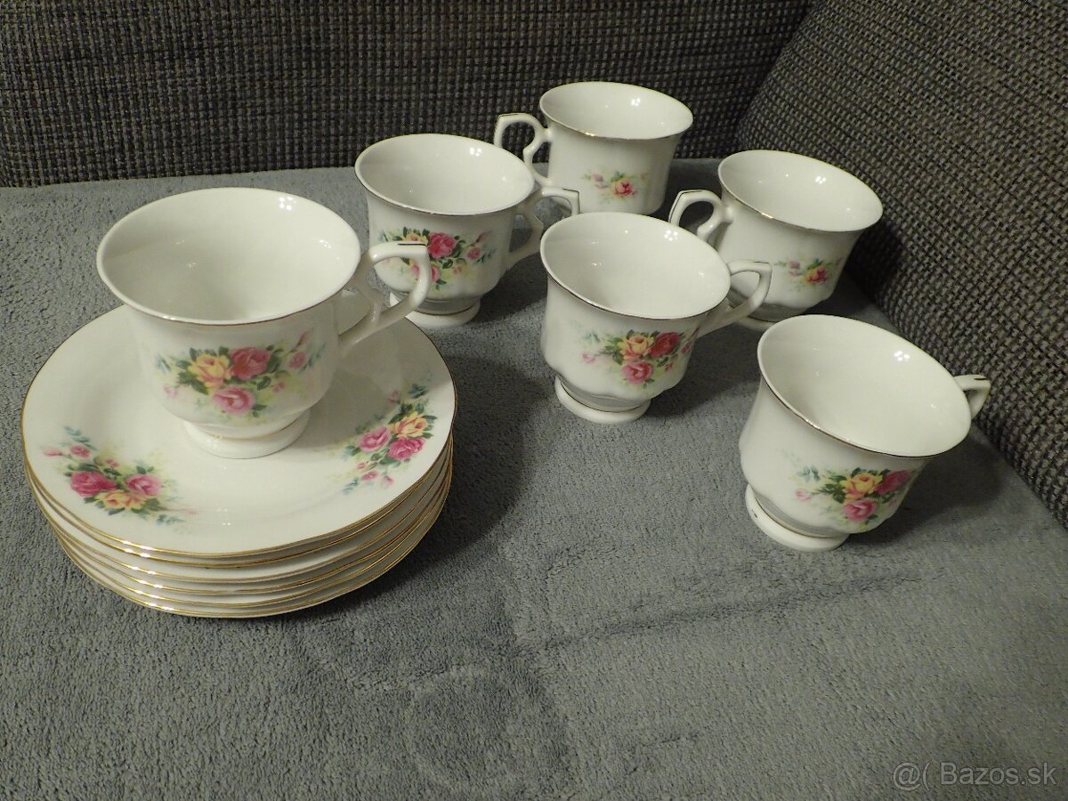 Šálky s ružami 6ks