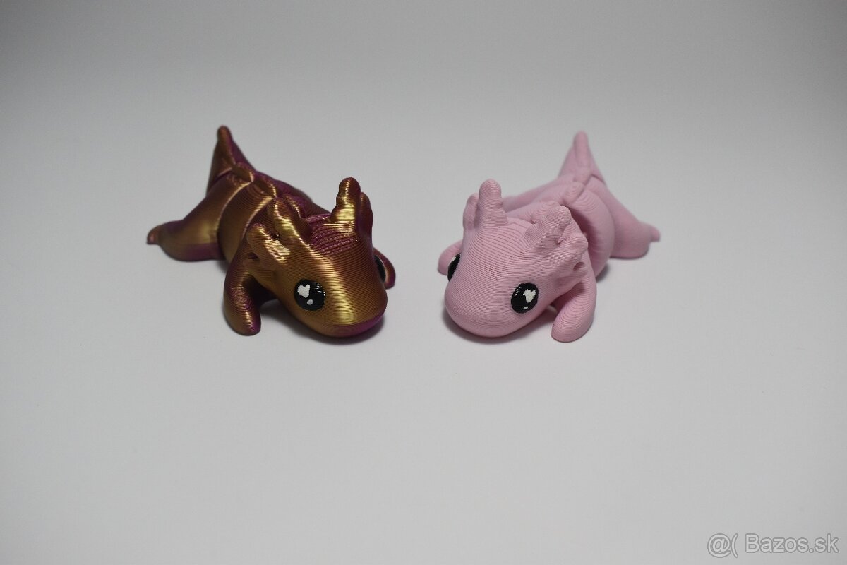 mini ohybný axolotl - 3D tlač - "Handmade"