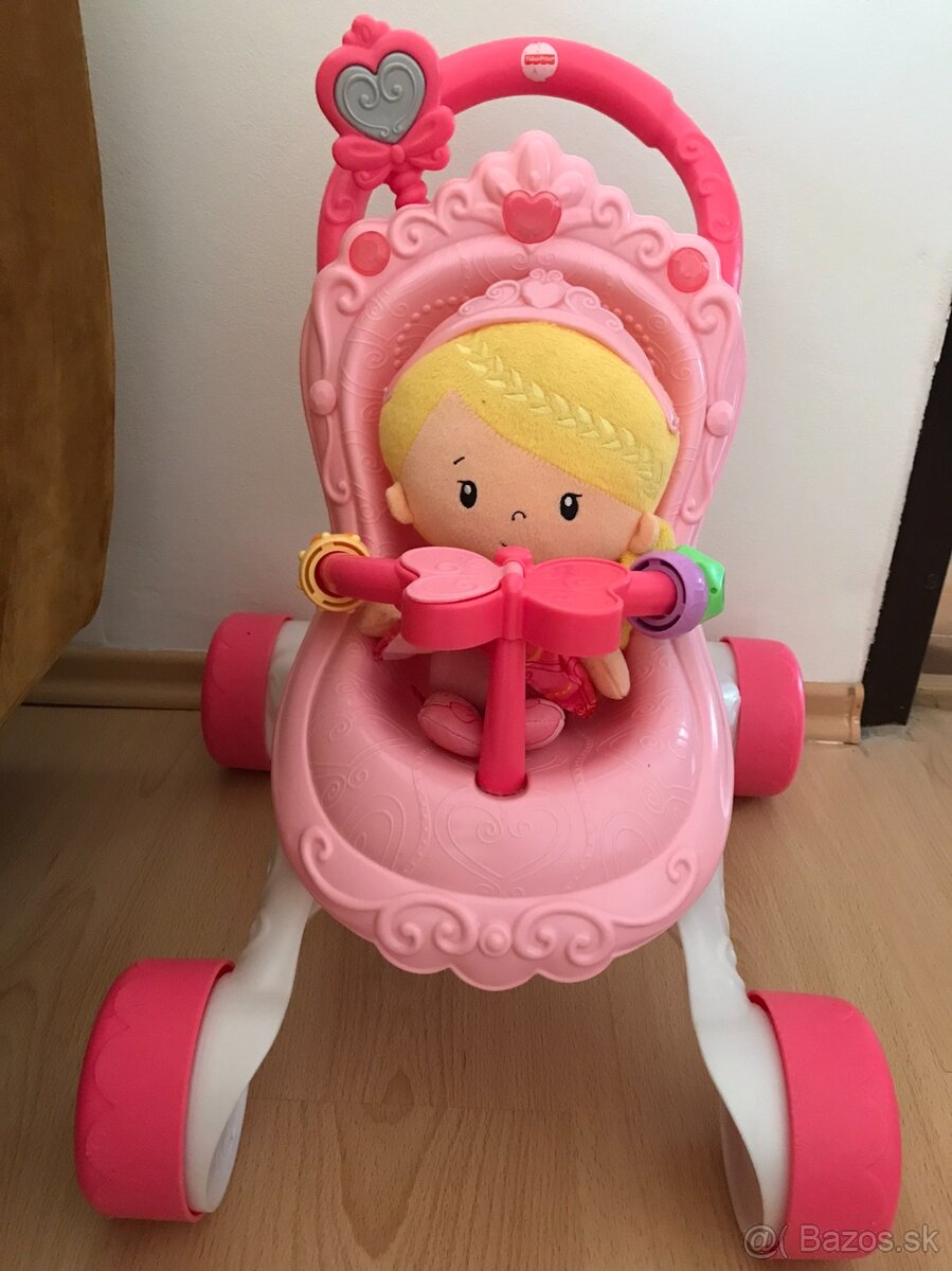 Fisher Price choditko a kočiarik s princeznou