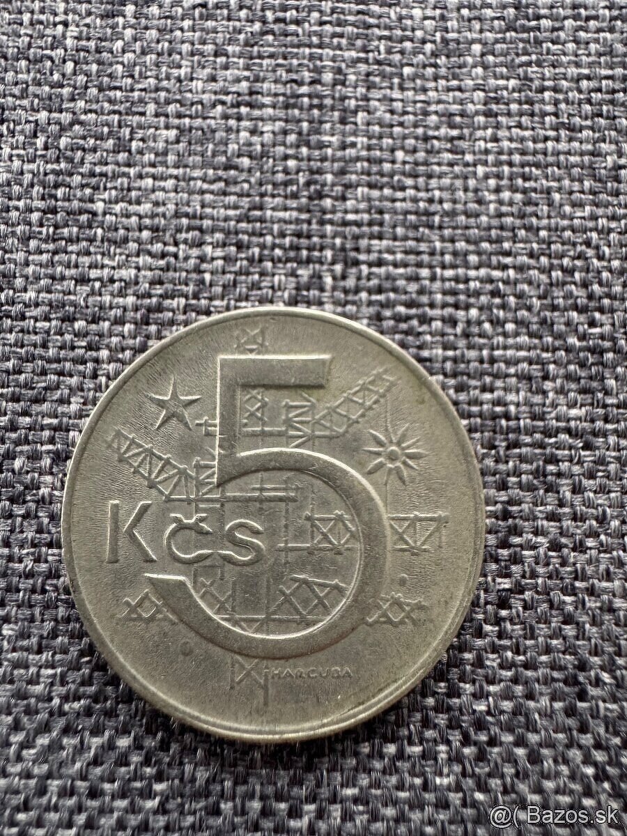 5 korún Československo 1974, variant B