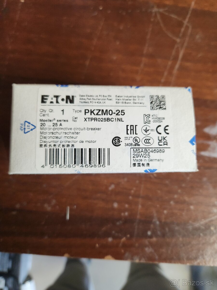 Eaton PKZM0-25 motorový istič 20-25A