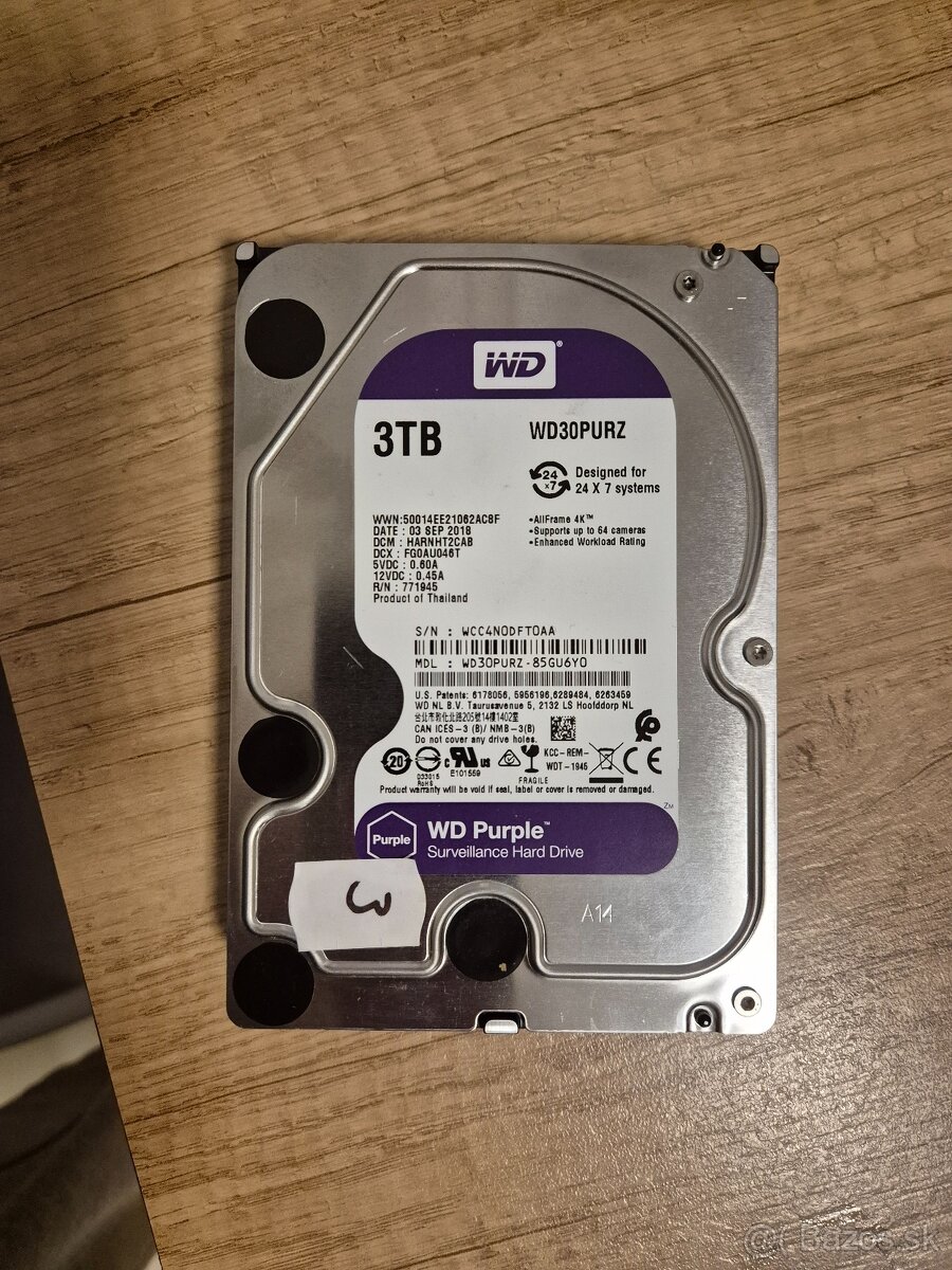 WD30PURZ- 3TB Surveillance HDD