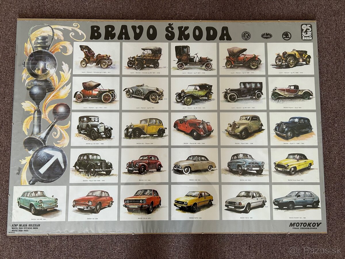 Retro moto plagáty v ráme