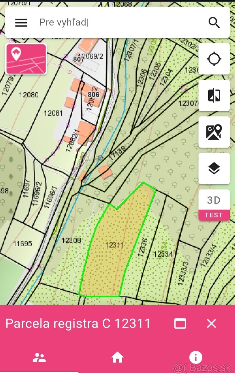 Pozemok 1558m² Terchová