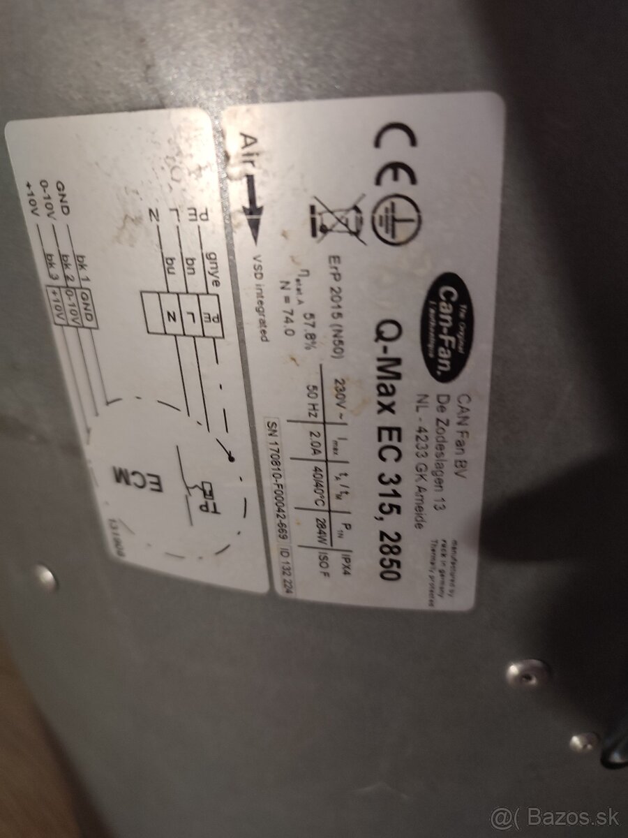 Odhlučnený ventilátor Q-Max EC - 2850m3/h - Ø315