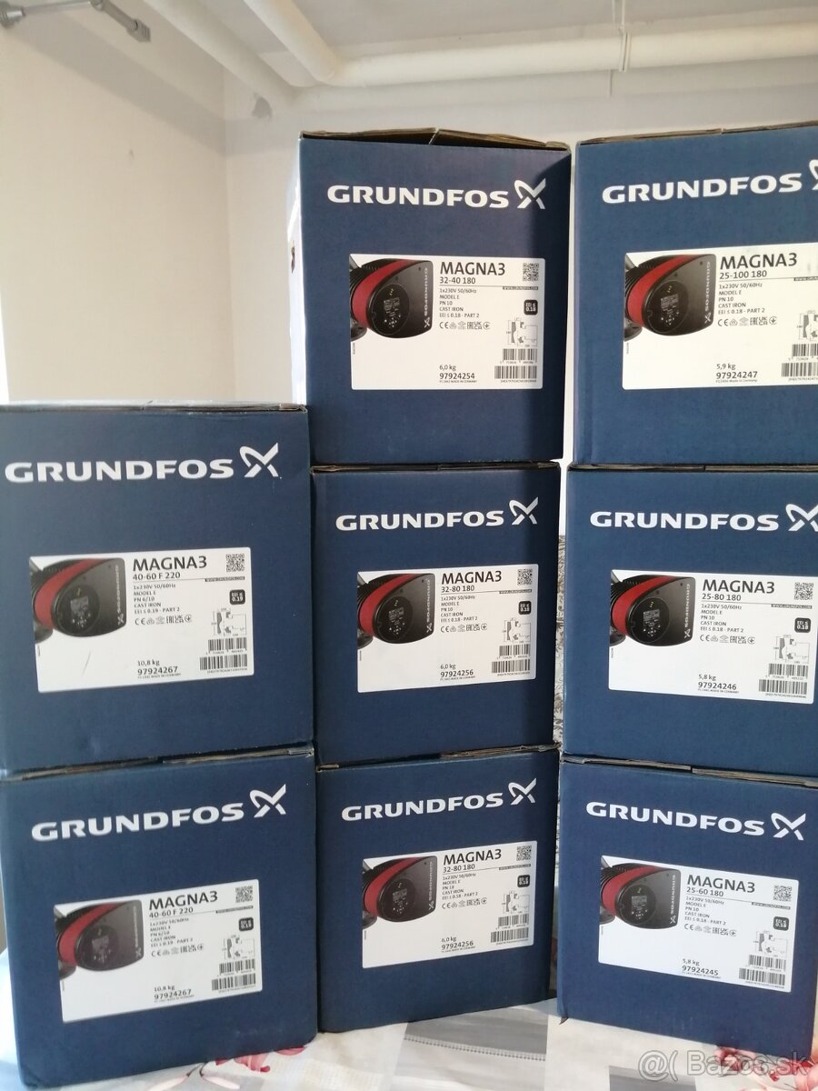 Obehové čerpadlá Grundfos Magna 3, 230V, elektronické.