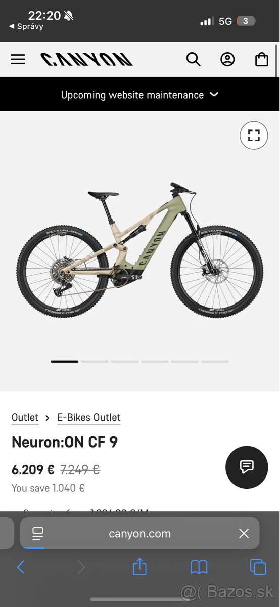 Predám elektrobicykel Canyon Neuron:ON CF 9