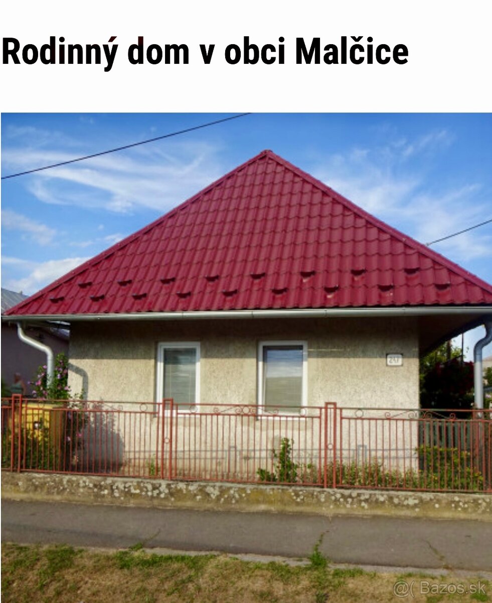 Rodinný dom v obci Malčice