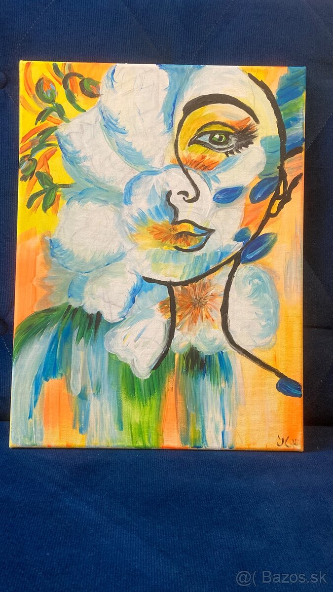 zasnená žena - akrylový obraz 30x40cm originál