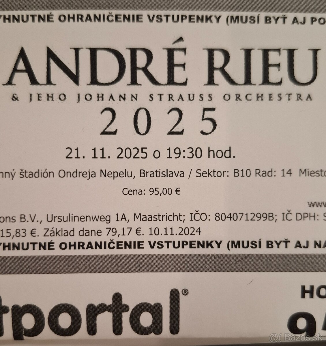 André Rieu, 21.11., 2 lístky
