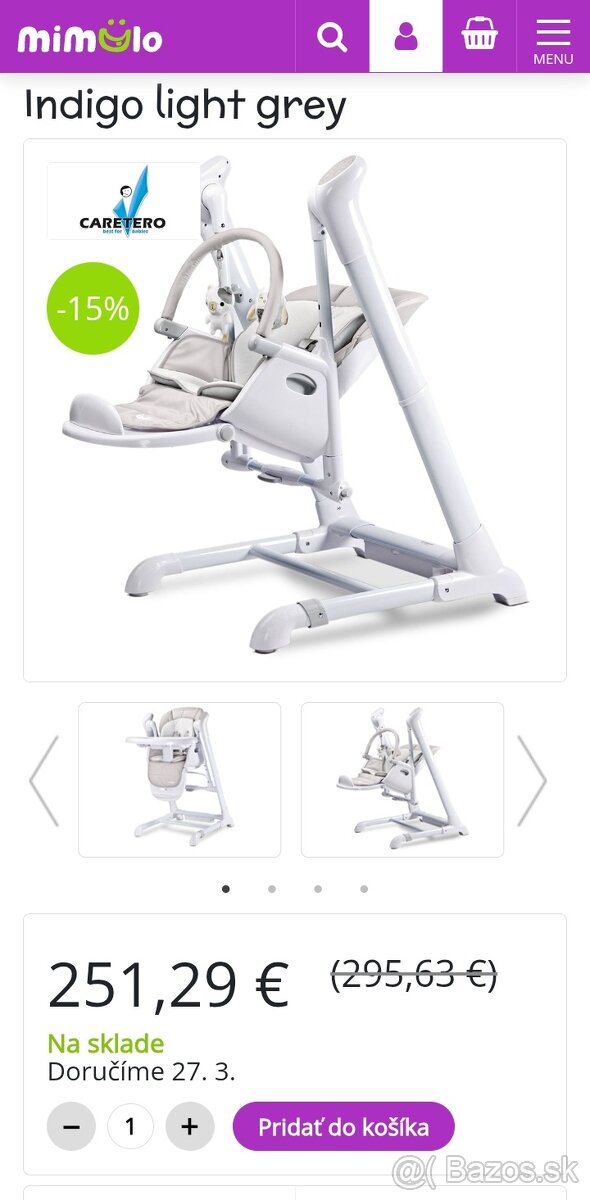 Jedálenská stolička s hojdackou