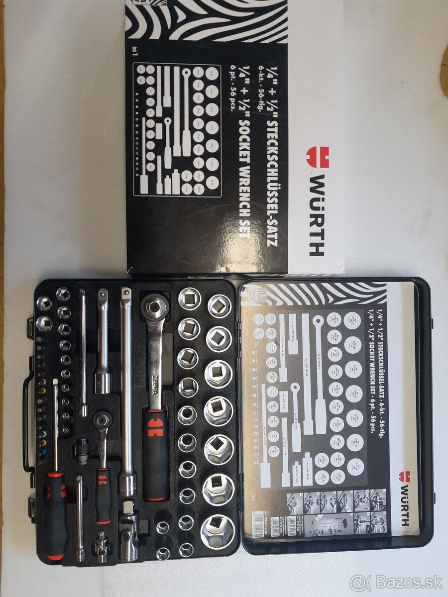 Gola sada Wurth 1/4" + 1/2" Sada 56 ks