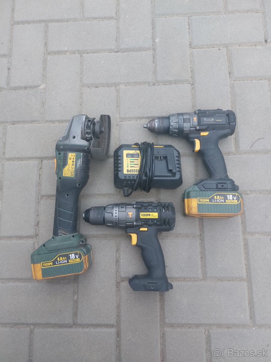 Predam Aku Set znacky Teccpo 18v + nabíjačka a 2 baterie