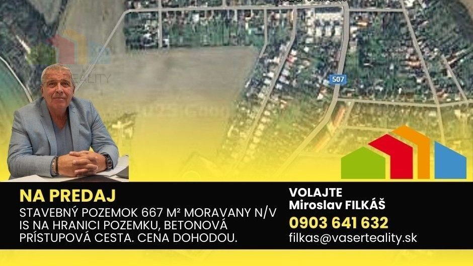 Slnečný stavebný pozemok 667m2, Moravany nad Váhom