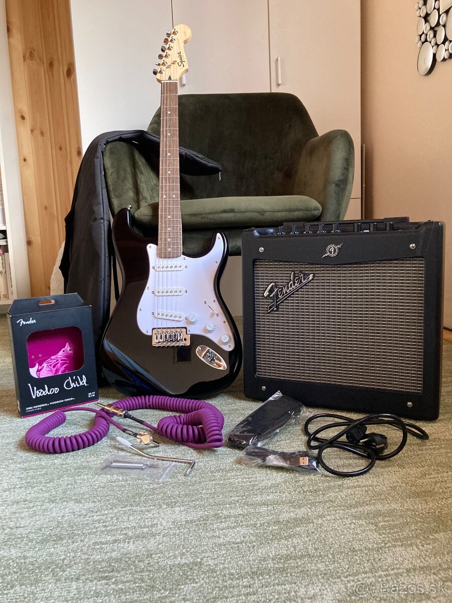 Elektrická gitara Fender Squier Stratocaster +príslušenstvo