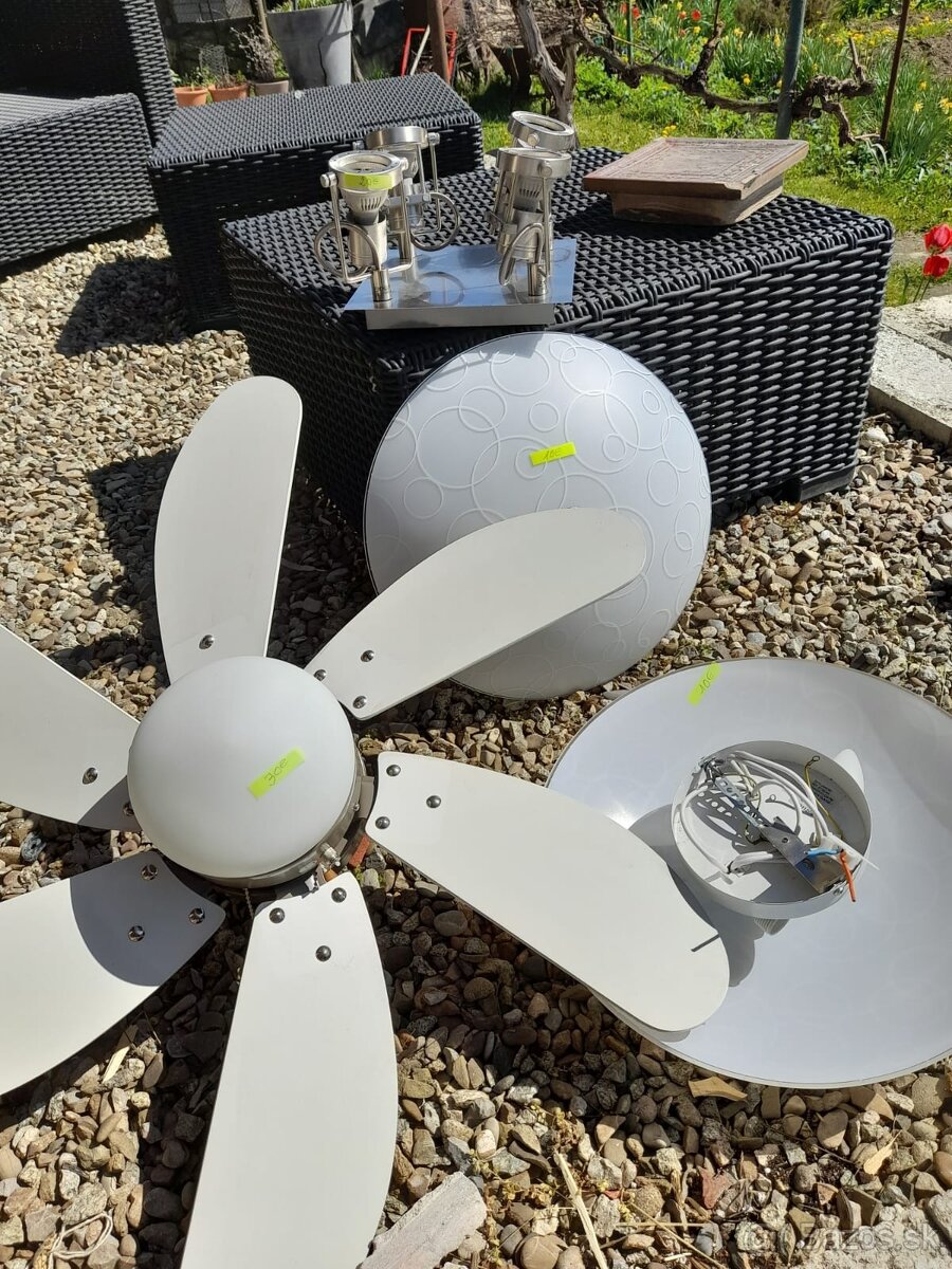 stropne lampy 3ks + 1ks ventilator stropna lampa