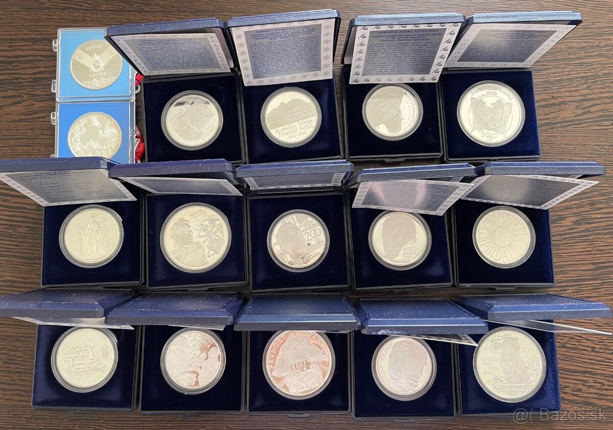 Slovenské strieborné mince - korunová mena proof